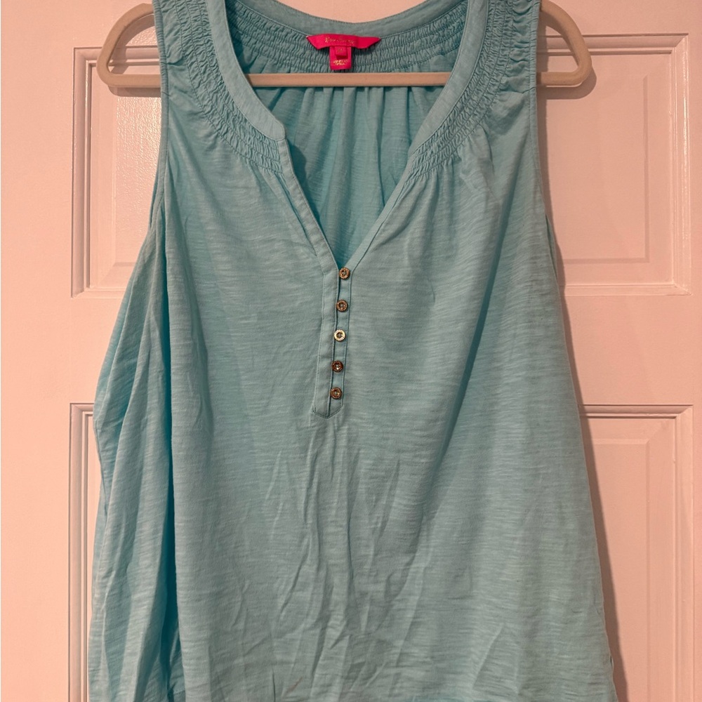 Lilly Pulitzer EUC XL teal essie tank 
sf/pf home
